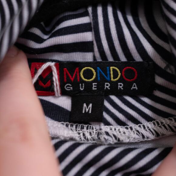 Mondo Guerra Optic Print Bodycon Dress Black White Project Runway RARE SZ M - Picture 5 of 7